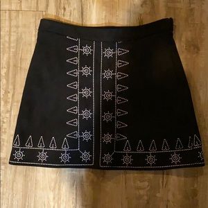 Black embroidered skirt